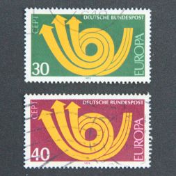 Набор марок EUROPA - Почтовый рожок, Германия 1973 год (полный комплект)